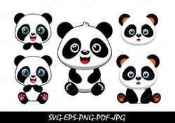 Cute Panda Svg,Panda svg,Panda svg bundle,panda head svg,Panda monogram svg,Panda Silhouette for Cricut,Panda Png