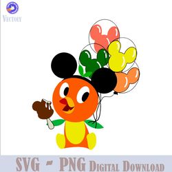 disney orange bird balloons with mickey hat svg