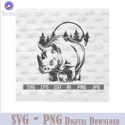 Rhino svg | Rhino png | Animal svg | Rhino Clipart | Rhino Cutfile | Rhino Instant Download | Rhinoceros sv
