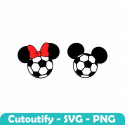 football mouse svg / team soccer ball ears bow / soccer mom svg