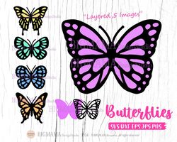 25Butterfly SVG,Butterflies,Insect,Layered,Easy,Bundle,Cut File,Cricut,Cameo,Cliaprt,Spring,PNG,DXF,Silhouette,Instant d