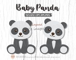 41Baby Panda SVG,Woodland Animals Svg,Nursery,Panda Svg File,Vinyl,Panda Svg For Cricut,Layered,DXF,Cricut,Silhouette,In