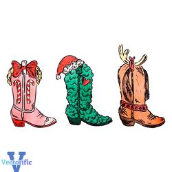 Retro Western Grinch Cowgirl Boots PNG Download File