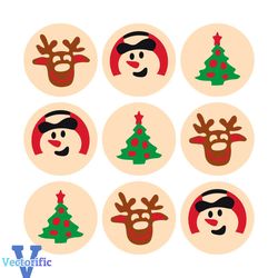 Retro Christmas Sugar Cookie SVG Graphic Design File