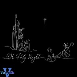 Oh Holy Night Christian Christmas SVG Graphic Design File