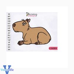 capybara madrigal machine embroidery design, capybara embroidery design, 2 sizes embroidery designs, encanto capybara