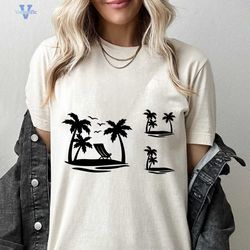 Sunset Beach SVG,Tropical,DXF,Vacation,Beach Life,Summer,Palm,Island,Chair,Relax,Cut File,Vinyl,Cricut,Silhouette,PNG,In