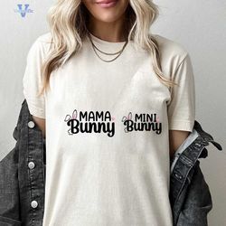 Mama and Mini Bunny Bundle, Happy Easter SVG, Easter Bunny Svg, Baby Boy, Girl, Mom Easter Shirt, Png, Svg Files For Cri