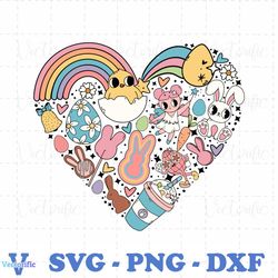 Retro Heart With Easter Symbol SVG