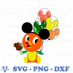 Disney Orange Bird Balloons With Mickey Hat SVG