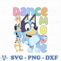 Funny Bluey Family Dance Mode SVG
