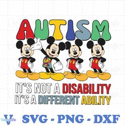 Mickey Autism Its Not A Disability SVG