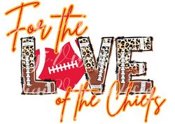 the Love of the Chiefs Leopard Football Heart PNG Digital Download
