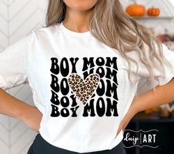 Leopard Boy Mom SVG, Mom svg, Stacked Boy Mom svg, Leopard Heart, Mother's Day svg, Cricut svg, Mom Of Boys, Mama Mode s