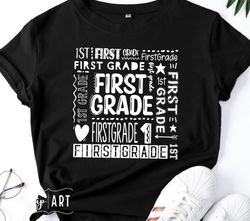 First Grade Typography SVG,First Grade SVG,Back To School svg,School Shirt svg, Cricut,First Day of School svg,1st Grade