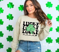 Lucky Mama Svg Png, Lucky Svg, Leopard Shirt,St Patricks Day Svg, Irish Svg, Funny St Patricks Day, Lucky Charm Mama, St