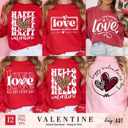 Valentine SVG PNG bundle | Love svg bundle l Shirt Svg Bundle | Valentine's Day Shirt svg | Valentine Quotes | Cupid Svg