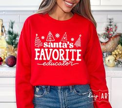 Santa's Favorite Educator SVG PNG, Merry Educator svg, Christmas Educator svg, Teacher Christmas Jumper, Christmas Shirt