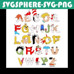 Dr Seuss Alphabet Bundle Svg, Dr Seuss Svg, Alphabet Svg, Alphabet Bundle Svg, Cat In The Hat Svg, Dr Seuss Gifts, Dr Se