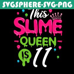 This Slime Queen Is 11 Svg, Birthday Svg, Slime Queen Svg, Birthday 11 Svg, 11th Birthday Svg, 11th Girl Birthday, Girl