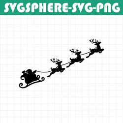 santa's sleigh svg, santa claus svg, santa reindeer clipart, reindeer svg, santa's sleigh flying reindeers svg, cricut s