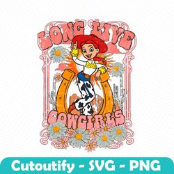 Retro Cartoon Jessie Long Live Cowgirls PNG