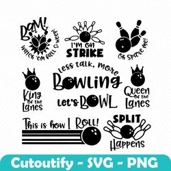 Less Talk More Bowling Im On Strike SVG Bundle