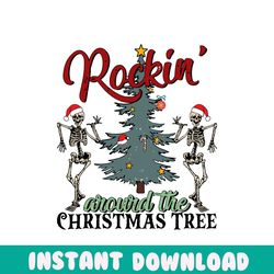 Dancing Skeleton Rockin Around The Christmas Tree SVG