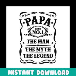Papa best no 1 the man the myth the legend,fathers day svg, fathers day gift,happy fathers day,fathers day shirt, father