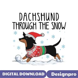 Retro Dachshund Through the Snow SVG For Cricut Files