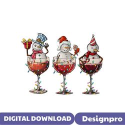 Christmas Wines Snowman Cocktails PNG Download