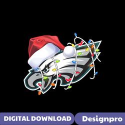 Eagles With Santa Hat And Christmas Light PNG