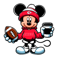 Mickey Mouse Kansas City Chiefs Coffee Cup SVG