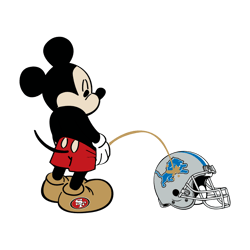 Funny Mickey 49ers Piss On Detroit Lions SVG