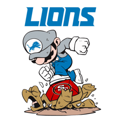 Mario Lions Stomps On San Francisco 49ers SVG