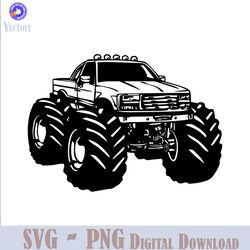 Retro Cartoon Monster Truck Vector SVG