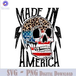 Made In America Skull July 4th PNG