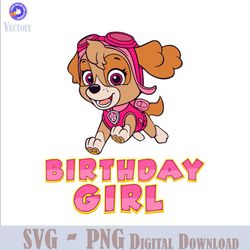 Cute Paw Patrol Skye Birthday Girl SVG