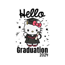 Groovy Hello Graduation 2024 Kitty SVG