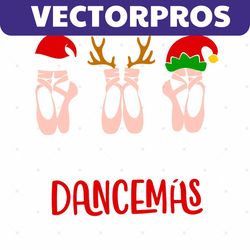 Merry Dancemas Svg, Christmas Ballet Shoes Svg, Png, DIGITAL DOWNLOAD FILE, Dancing Girl Shirt Svg for Cricut