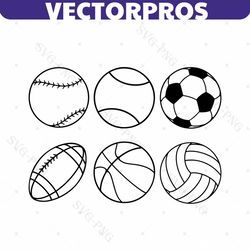 sports balls svg, baseball svg, football svg, basketball svg, soccer ball svg, volleyball svg, tennis ball svg, sports b