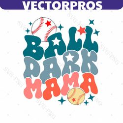 Retro Ballpark Mama Baseball Mom SVG