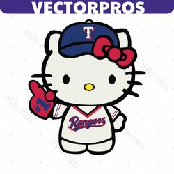 Hello Kitty Texas Rangers Baseball Team SVG