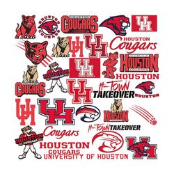 Houston University SVG, Cougars SVG, College, Athletics, Football, Basketball, UH, Mom, Dad, Game Day, Instant Download.
