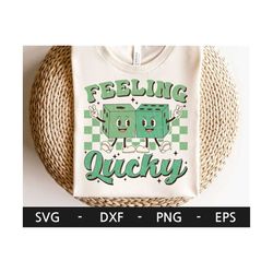Feeling Lucky svg,  Retro Dice svg, Funny St Patrick&39s Day svg, St Patty&39s Day svg, St Patrick&39s svg, dxf, png, ep