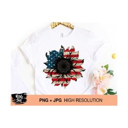Sunflower Patriotic America Sublimation PNG, USA design png, sunflower png, 4th of July, Independence Day, Sunflower USA transfers designs