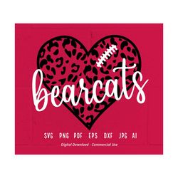Leopard Heart Bearcats SVG, Bearcats Mascot svg,Bearcats svg,Bearcats School Team,Bearcats Cheer svg,Bearcats Football,Bearcats Heart svg