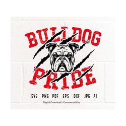 Bulldog Pride SVG PNG, Bulldog Claw svg, Bulldog Face svg, Bulldog Shirt svg, Bulldog svg,Bulldogs Mascot svg, Bulldogs Vibes svg,Cricut