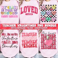 Teacher Valentines Png Bundle, Teacher shirt svg, Valentines png, Retro Valentine png, sweetheart svg, love sublimation