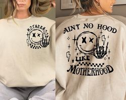 Funny Mom SVG PNG Ain't No Hood Like Motherhood Funny Mothers Day Trendy Mom Png Sarcastic Retro Sublimation Front Back